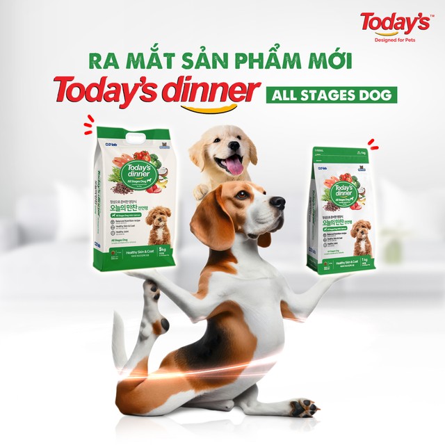 Ra mắt thức ăn hạt Today’s dinner All Stages Dog cho chó mọi lứa tuổi